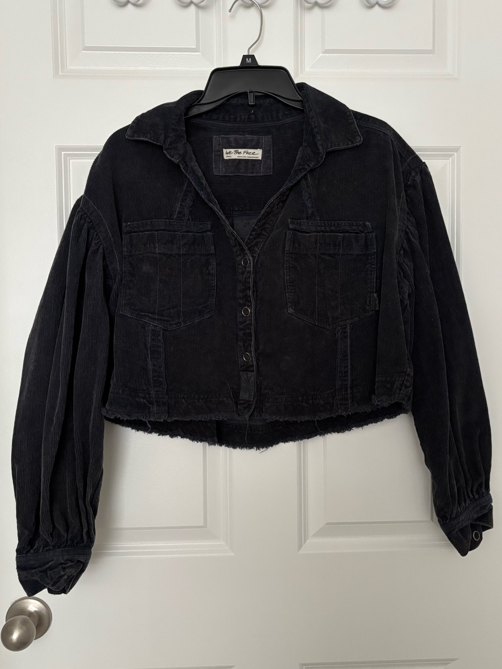 We The Free Black Corduroy Cropped Jacket